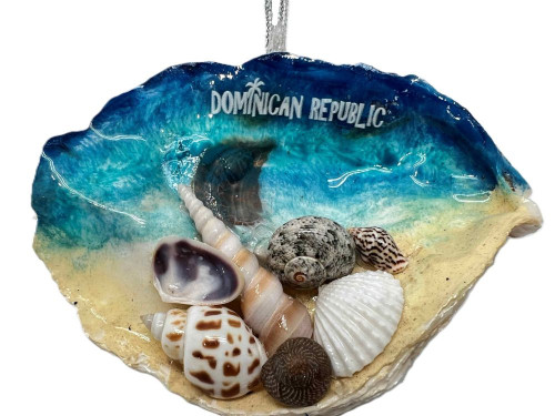 Boynton Beach Oyster Shell Beach Scene With Seashells Ornament