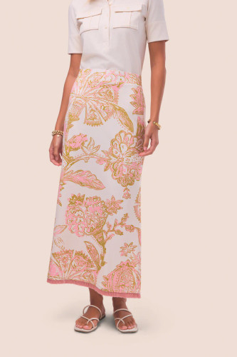 Spartina 449 Castillo Jacobean Cream Jersey Midi Skirt