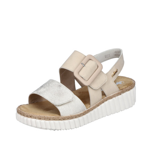 Rieker Rachel Two-Tone Low Wedge Sandal