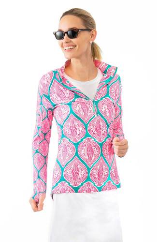 Gretchen Scott Indian Summer Jock Girl Half Zip Long Sleeve Top