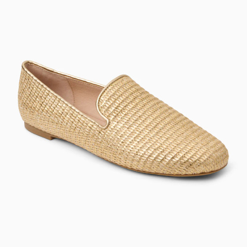 Jack Rogers Bradley Gold Metallic Raffia Loafer