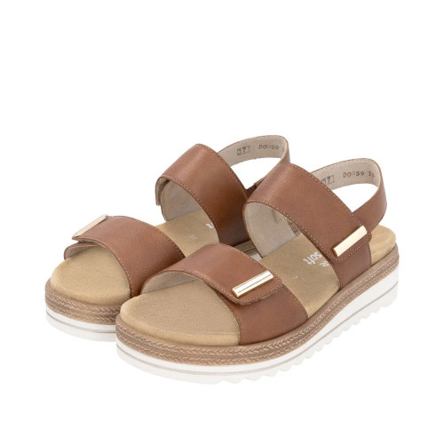 Remonte Jocelyn 59 Double Strap Faux Buckle Wedge Sandal
