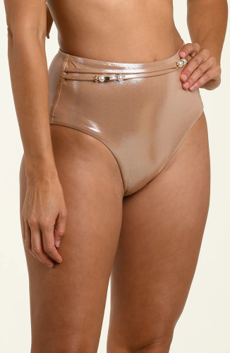 La Blanca Metallic Sand Siren High Waist Swim Bottoms