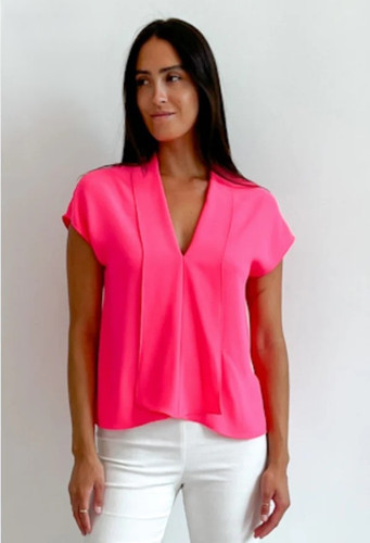Trina Turk Magenta Milano Turin Slash Top