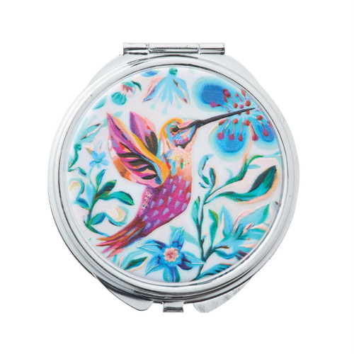 Allen Designs Hummingbird Compact Mirror Pill Box