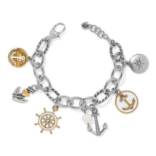 Brighton Anchors Aweigh Silver Charm Bracelet