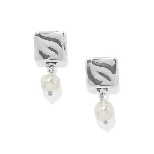 Brighton Cascade Cuadra Pearl Drop Silver Post Earrings
