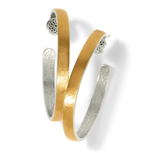 Brighton Ferrara Entrata Two Tone Gold Post Hoop Earrings