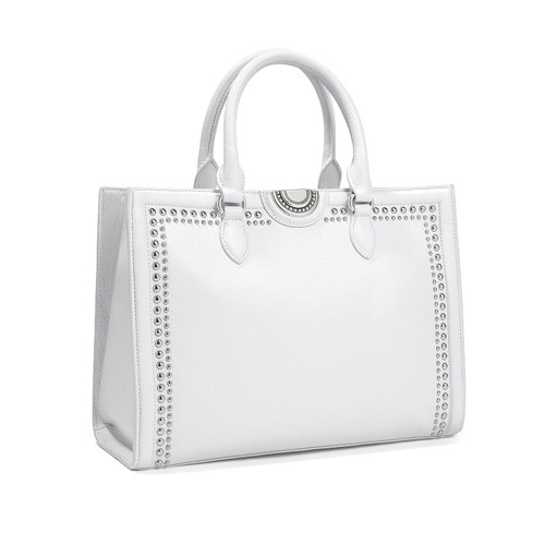 Brighton Pretty Tough Jaxon White Leather Tote Purse