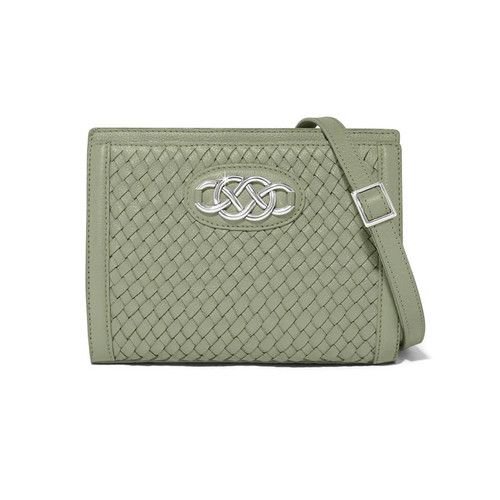 Brighton Interlok Braid Findley Sage Cross Body Organizer Purse