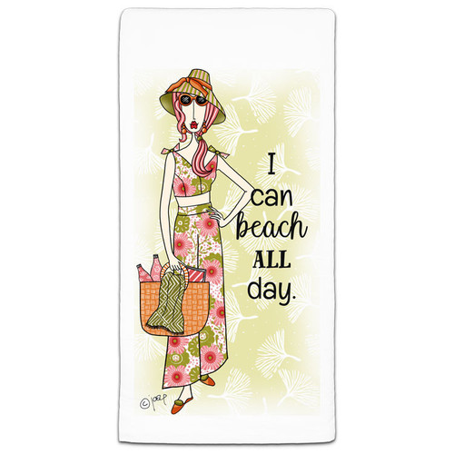 CJ Bella I Can Beach All Day Flour Sack Towel