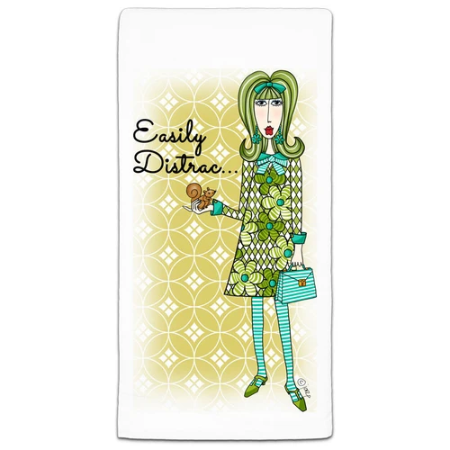 CJ Bella Easily Distracted Flour Sack Towel