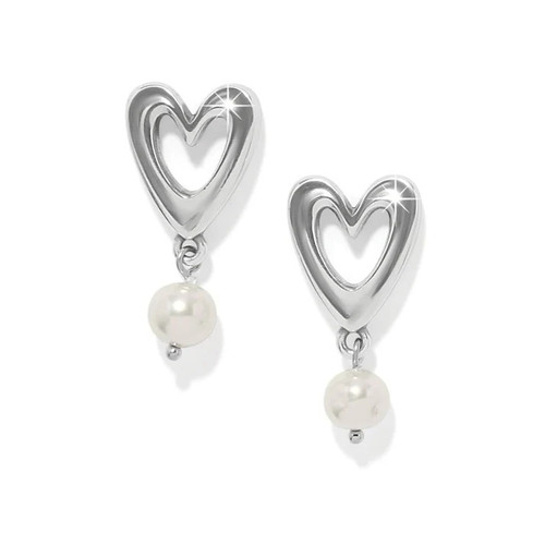 Brighton Cascade Open Heart Pearl Post Drop Earrings
