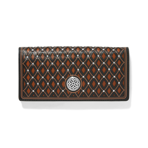 Brighton Ferrara La Bellezza Slim Folio Leather Wallet - Black/Brown