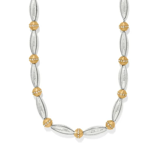 Brighton Meridian Orbit Bead Silver-Gold Two Tone Necklace