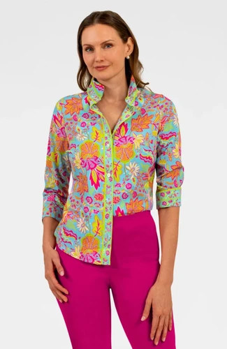 Gretchen Scott Blooming Party Brights Boyfriend Shirt