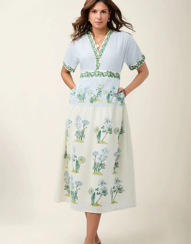 Spartina 449 Flagler Floral Sprigs Natalee Midi Dress