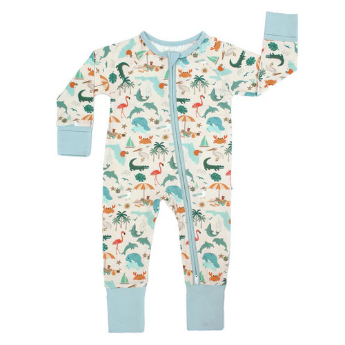 Emerson and Friends Explore Florida Bamboo Convertible Baby Sleeper Pajamas