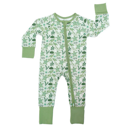Emerson and Friends Save the Sea Turtles Bamboo Convertible Baby Sleeper Pajamas