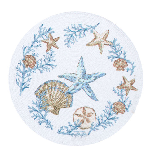 Kay Dee Coastal Sanctuary Starfish & Shells Braided Placemats