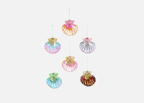 Iridescent Scallop Sea Shell Ornament