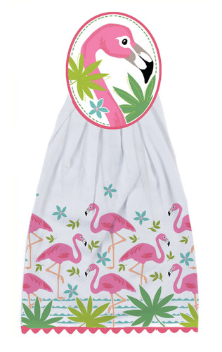 Kay Dee Pink Flamingo Hang Up Kitchen Towel
