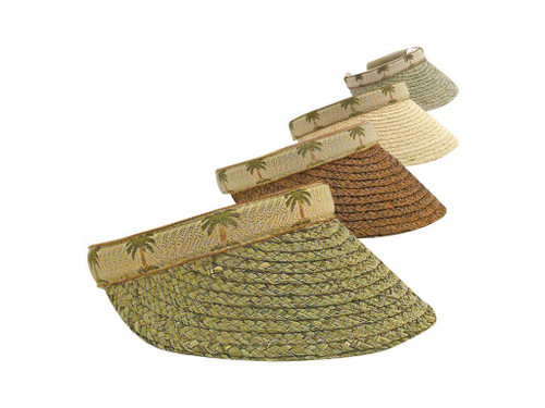 Scala Terina Raffia Palm Tree Sun Visor