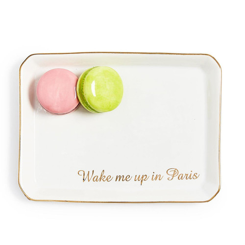 Two's Company Wake Me Up In Paris Macaron Trinket Tray