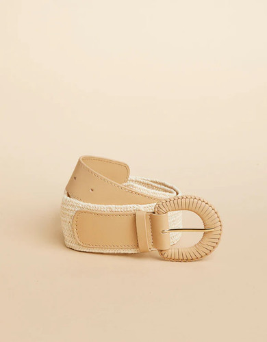 Spartina 449 Lillian Pale Sand Leather & Straw Belt