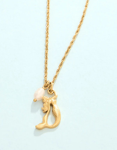 Spartina 449 Gold Mermaid Charm With Pearl Necklace