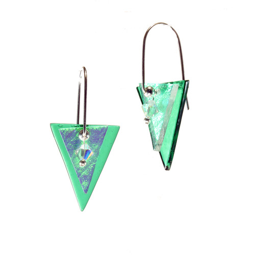 DeVeer Fused Glass Luxe Earrings green