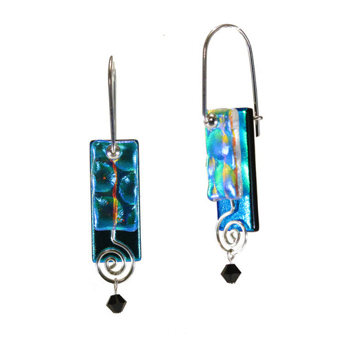 DeVeer Fused Glass Zinsel Earrings