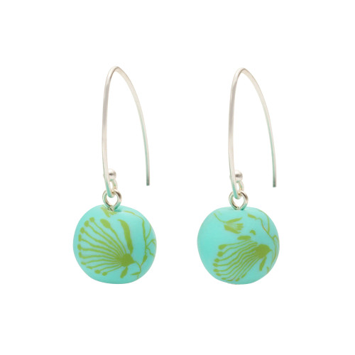 Jilzarah Tropical Green Single Bead Dangle Earrings