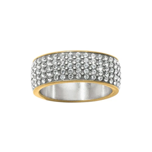 Brighton Meridian Pave Crystals Gold Band Ring