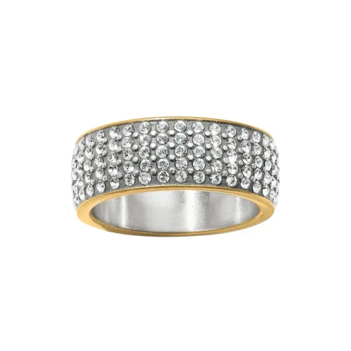 Brighton Meridian Pave Crystals Gold Band Ring