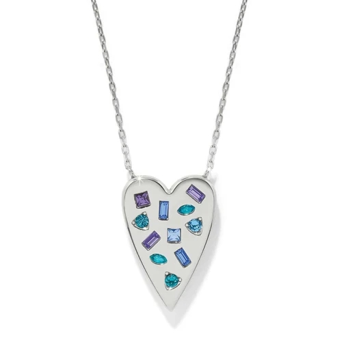 Brighton Love Message B Radiant Reversible Silver Crystal Necklace