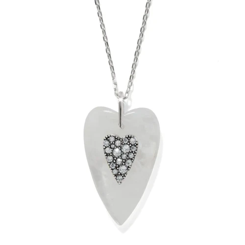 Brighton Love Messages B You Crystal Quartz Silver Necklace