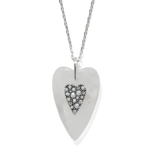 Brighton Love Messages B You Crystal Quartz Silver Necklace