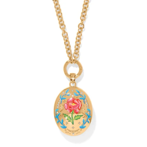Brighton Enamel Reverie Rose Gold Locket Necklace