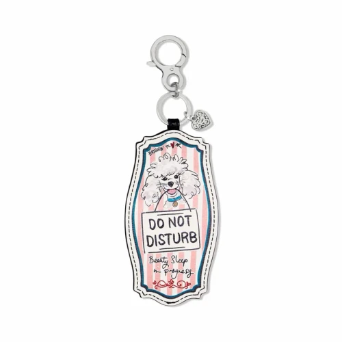Brighton California Dreaming Dog Do Not Disturb Key Ring Clip Purse FOB Charm
