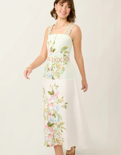Spartina 449 Sugar Seawall Birds Lorraine Sleeveless Midi Dress