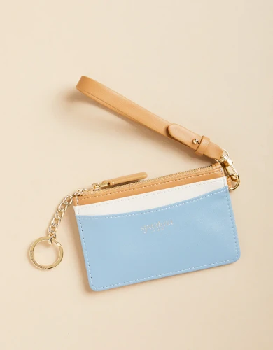 Spartina 449 Color Block Blue Cream Slim Card Coin Purse