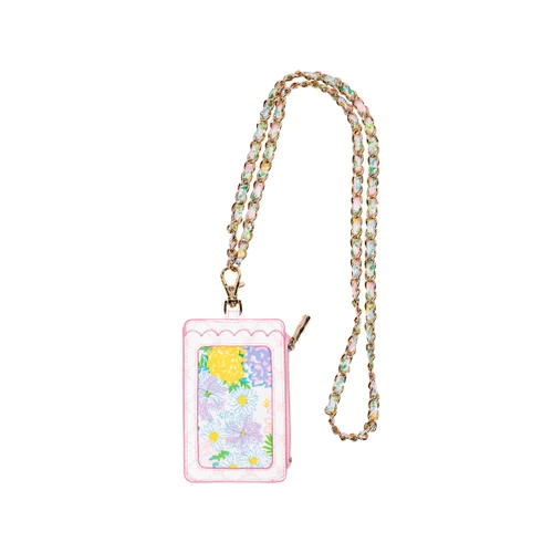 Lilly Pulitzer Zipper Snap Card Wallet ID Lanyard