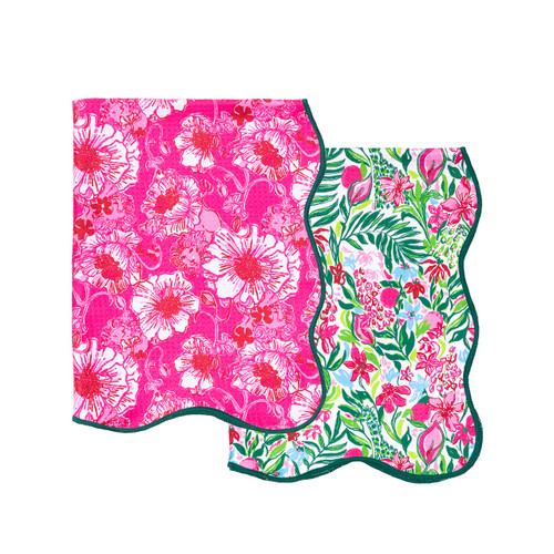 Lilly Pulitzer Waffle-Check Microfiber Tea Towel Set of 2