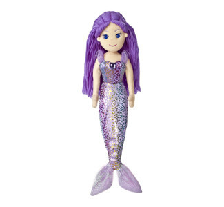 Aurora Sea Sparkles Daphne Purple Mermaid 17" Cloth Doll