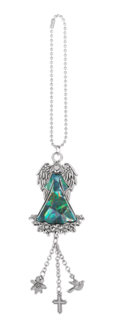 Ganz Large Faceted Jewel Rear View Mirror Car Charm With Dangle Charms