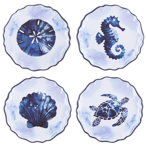 Ganz Blue Watercolor Under The Sea Lunch Plate