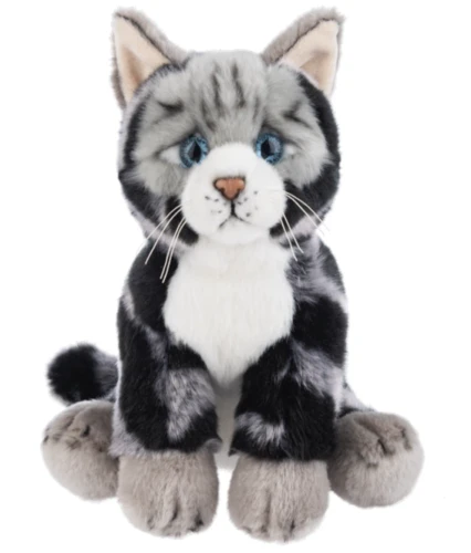 Ganz American Short Hair Grey & Black Striped Stuffed Cat The Heritage Collection