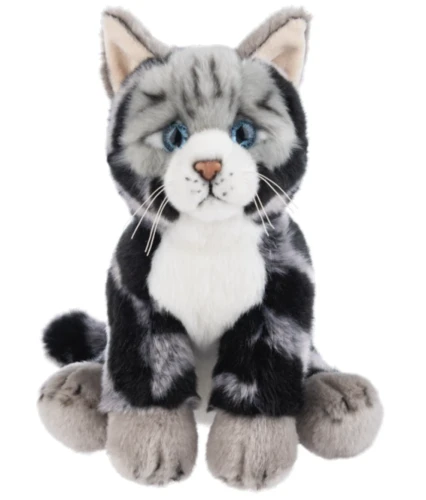 Ganz American Short Hair Grey & Black Striped Stuffed Cat The Heritage Collection