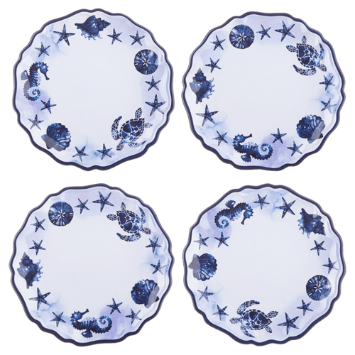 Ganz Blue Watercolor Under The Sea Dinner Plate